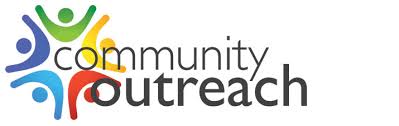 Logo with colorful figures and text 'community outreach'.