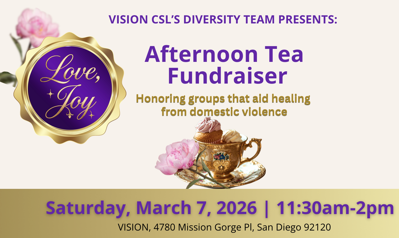 Afternoon Tea Fundraiser vibrant heart logo for Art of Self Care